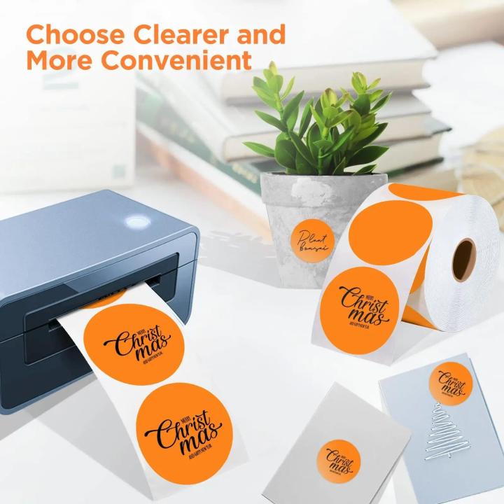 Thermal Stickers-500 Labels/1 Roll 2 Inch Circle Thermal Sticker Labels ...