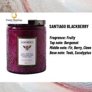 200g 40-50H burn time Scented Candles High end glass carved jar Soy Wax Decorative Wedding Gift scented candles