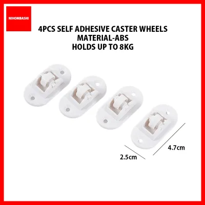4pcs mini caster wheels self adhesive ABS rollers wheel for storage box drawer furniture max load 8kg