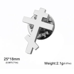 Skyrim chéo TRÂM 25x18mm 18K mạ vàng thép không gỉ Titan Pin trang sức thời trang