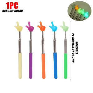 5Pcs Glow In The Dark Retractable Finger Reading Pointer Telescopic Teaching Stick Luminous for Classroom Office Supplies