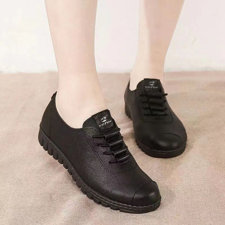 Vofox Leather Shoes For Women Korean ladies rubber shoes fashion casual ...