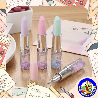 2 Pcs Pulpen Lipstick Glitter Unik S0213