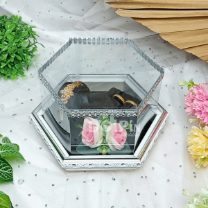 Nampan Frame Hexagonal Tempat Cincin Gelang untuk Seserahan Pernikahan - FCG HEXA