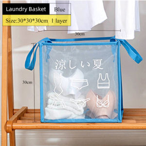 Homy Large Capacity Laundry Basket Folding Laundry Basket Dirty Clothes Storage Boxes 2 Layers Washing Clothes Basket Washable Clothes Bag