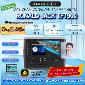 Máy chấm công vân tay Ronald jack TFT900 [ hàng chính hãng ] Chụp hình lại khi chấm công dòng máy công suất cao