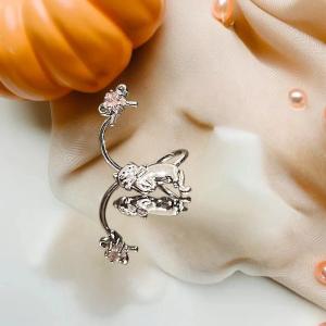 MillionGrid Đơn giản Punk thép không gỉ Tai xương tai Cuff clip trên Bông tai cho phụ nữ đồ trang sức không có xỏ tinh thể sao Earcuff tai bọc Clip