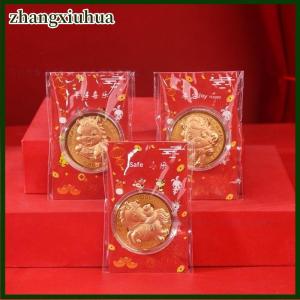 zhangxiuhua 1 3Pcs Year Of The Horse Commemorative Medal 2026 Zodiac Horse Imitation Gold Foil Card Souvenir Coin Metal Crafts Event Souvenir Gift
