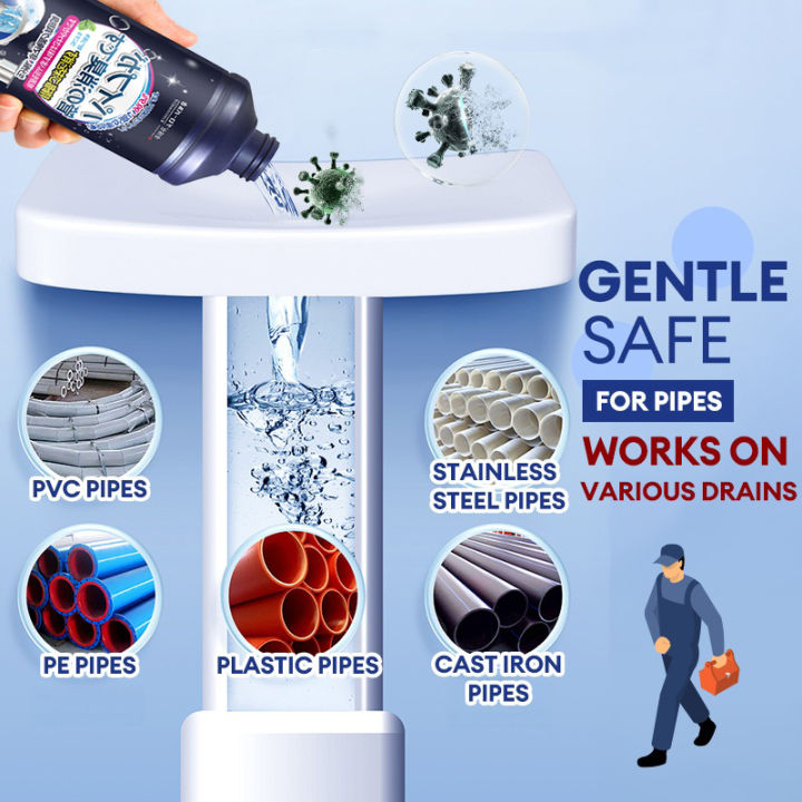 New Upgrades Liquid Drain Cleaner 500ml Fast Acting Hair & Grease ...