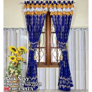 Paket Hemat 3PCS Gorden rumbai poni ring 12 UK 135x220cm dekorasi pintu jendela mewah ( FREE PITA