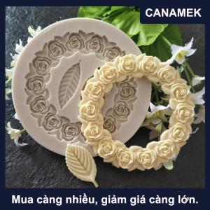 【CANAMEK】 1 cái Khuôn Silicone lá hoa hồng khuôn bánh sô cô la Tự làm khuôn nướng bánh đường