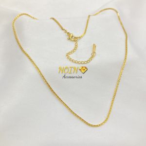 Kalung Rantai Titanium Polos Gold dan Rosegold Anti Karat Simple