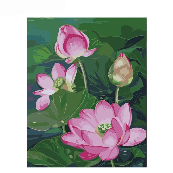 Frame Lotus Flower Painting Modern Home Wall Art Canvas Painting