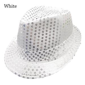 CHTM32 Sequins Jazz Hat Masquerade Shiny Panama Cap Fashion Cosplay Dance Performance Hat Men Women