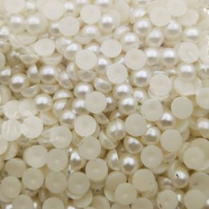 MUTIARA TINDIK WARNA BW SEBELAH HALF BEADS UKURAN 10MM KUALITAS AA WARNA BROKEN WHITE PER 50 GRAM