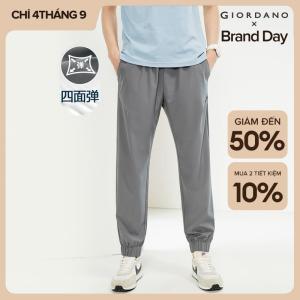 GIORDANO Nữ Quần Jogger Lộ Đường May Nhẹ Quần Jogger Dây Rút Co Giãn 4 Chiều Thời Trang Quần Jogger Free Shipping 13114322