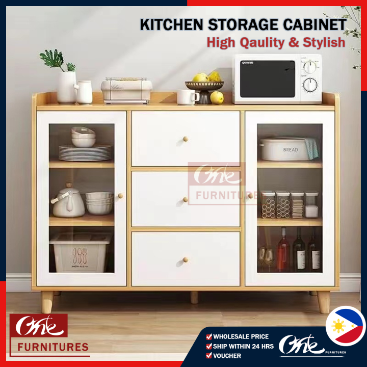 Cabinet Sideboard Microwave Oven Storage Cabinet Multi-layer Home Storage Locker with Drawer