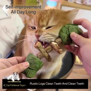 Cat Teething Stick Fish Bone Catnip Chew Toy for All Year Round Feline Friends Safe Material Realistic Appearance Fun Chew Toy