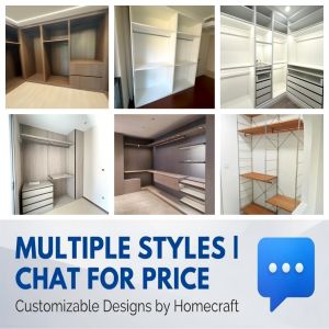 Modern Open Concept Wardrobe Custom Pole System Walk-in Closet Industrial Style Modular Storage Minimalist Bedroom Carpentry BTO Condo HDB Luxury Homecraft Wardrobe