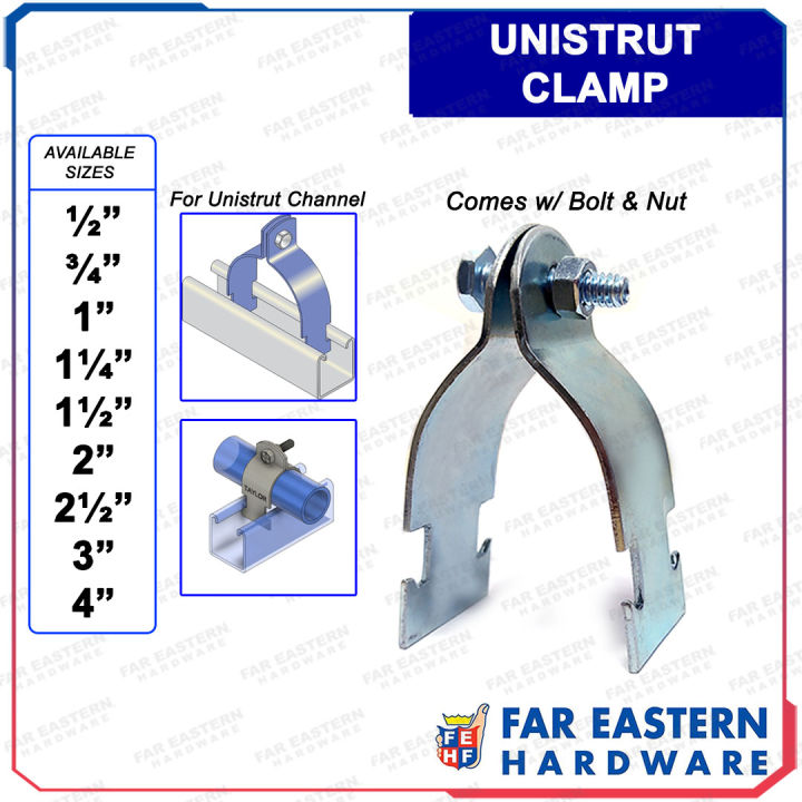 Galvanized Unistrut Strut Clamp Bracket for Channel Bar 1/2” 3/4” 1” 1 ...