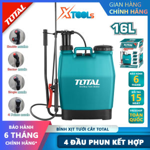 Bình xịt TOTAL THSPP4161 16L Dụng cụ xịt thuốc cần chữ Y điều chỉnh phun vòi phun từ phun mạnh đến phun sương thùng lớn