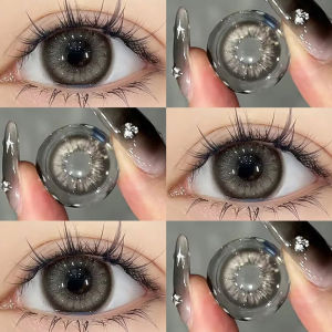 6 Months (Included) Colored Eyes With Power（1 Pair）Naturally Enlarge Your Eyes Hot Sale Big Eyes新款大直径混血美瞳人鱼姬蓝泰式奶茶雾面雪山半年抛隐形眼镜学生