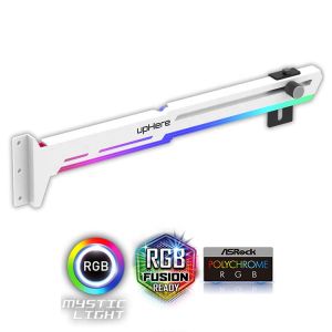 UpHere 5v 3pin ARGB Gpu Bracket Support Graphics Card Anti Sag Aluminum White Holder G276ARGB