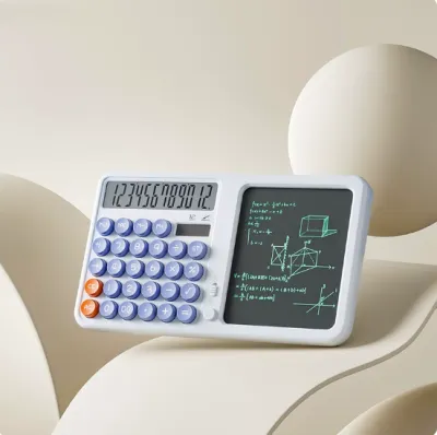 Rechargeable 2 in 1 Voice Talking Calculator & Digital Drawing Writing Pad Dual Screen Office School Calculator