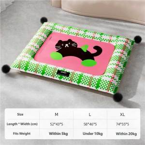 Teeker Pet Cooling Pet Nest with Cute Cat Print Directly for All Season Washable for Cats & Dogs