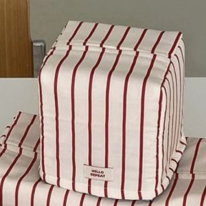 PURETEN Stripe Tissue Case Large Capacity Cloth Tissue Box INS Living Room Storage Bag Kitchen Storage