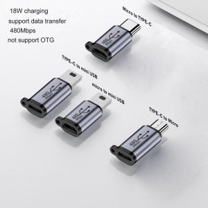 Để USB mini MicroUSB Adapter Micro USB để typeC USB mini Bộ chuyển đổi USB nối hỗ trợ phí đồng bộ dữ liệu 480Mbps 18 Wát