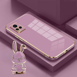 Promo Softcase Vivo Y21 Y21A Y21S Y33S Y33T Casing Luxury 6D Plating Stand Holder Kelinci Soft
