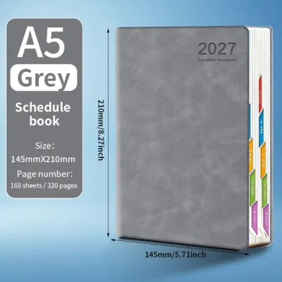 【COD&Fast Delivery】365 Days 2027 Planner A5 Efficiency Agenda Book Portable with Monthly Weekly Plan Pages Schedule Notebook Students