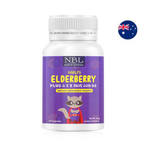 พร้อมส่ง 🚚 ผลิตภัณฑ์อาหารเสริม NBL Elder berry วิตามินสำหรับเด็ก ทานง่าย 1 กระปุก 30 แคปซูล