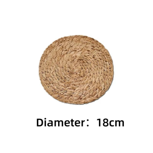 SPARAK Round Handwoven Rattan Placemats Heat Resistant Non-Slip Natural Woven Table Mats Straw Braided Woven Placemats Dining Table
