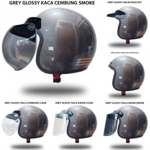 HELM BOGO GARIS 3 Clasic RETRO CLASSIC cewe cowo dewasa bagus murah helem hijab cepol