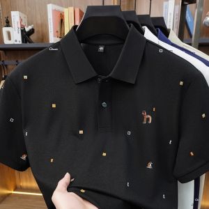 Classic Trend Man New Short-Sleeved Polo Shirt Lapel Button Multi-pattern Letter Animal Embroidery Ventilate Snug Mens Clothing2026