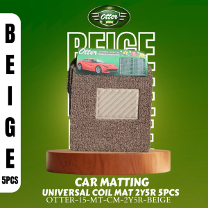 OTTER Car Matting Universal Coil Mat 2 YR 5PCS with Rubber Heel Pad Anti-slip ribbed back