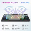 AULA  61 Keys Hot-swappable RGB Backlit Mechanical Keyboard Detachable Type-C Wired Gaming Keyboard  ( F3261). 
