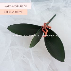 [3-7 LEMBAR] DAUN ANGGREK LATEX PREMIUM REAL TOUCH LEBAR ORCHID LEAF ARTIFICIAL FLOWER BUNGA PALSU IMITASI PAJANGAN BUNGA VAS RUANG TAMU