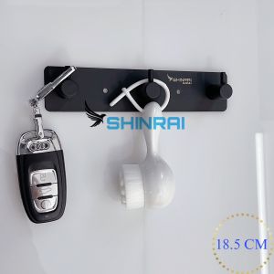 ( Dán Tường - Khoan Tường ) Móc Treo Đồ Móc Dài Treo Quần Áo Nhà Tắm Sau Cửa Bếp INOX SUS304 Đen Titanium SHINRAI