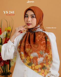 Yasmin Official Segi Empat Motif Aqsa Terbaru Ys 241 Scarf Aqsa Yasmin Hijab Segiempat motif voal premium lasercut