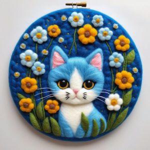 Ruopoty Tự Làm Sơn nỉ len Với Khung thêu 20X20Cm Hoa Kim Len tranh vẽ Thủ Công Mỹ Nghệ Cho Tự Làm Quà Tặng