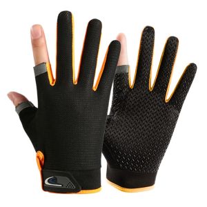 PANE5 Breathable 1Pair Touch Screen Gloves Fishing Accessories Outdoor Sport Cycling Gloves Anti-skid Mittens Fishing Gloves Protective Mittens Three Fingers Gloves