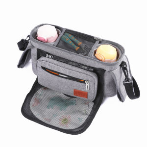 Detachable stroller storage bag phone bag and shoulder strap insulated cup holder suitable for stroller universal stroller storage bag