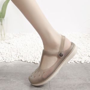 New Non-Slip Flat-Soled Clogs For Women Summer Thick-Soled Nurse Sandals Korean-Style Beach Sandals For Outdoor Wear With Closed Toe