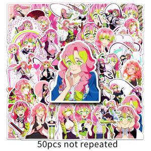 50 cái diệt quỷ cứu nhân kanroji mitsuri sticker tự làm hành lý chai nước máy tính xách tay hình dán trang trí không thấm nước