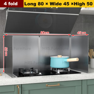 Stainless steel grease baffle kitchen household oil splash baffle isolate gas stove hot gas wall protection one folded edge