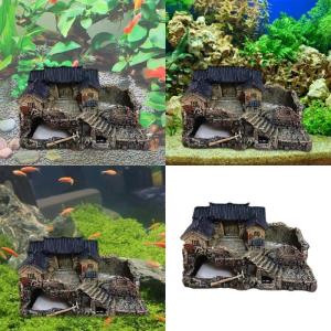 Bể Cá Nhựa cổ kiến trúc nơi trú ẩn hang động trang trí nhà bức tượng nhà sử dụng fishtanks cảnh quan phụ kiện