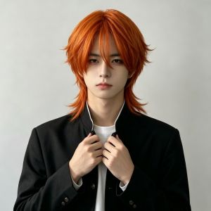 Wig wolf tail drag mullet head cosplay is too young men and women can wear handsome short hair